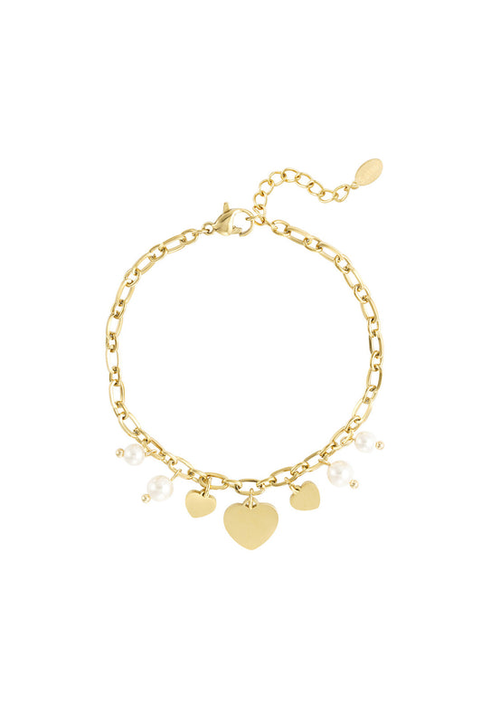hearts & pearls bracelet