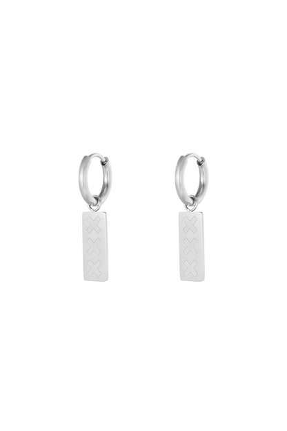 Amsterdam X earrings - Silver Color color