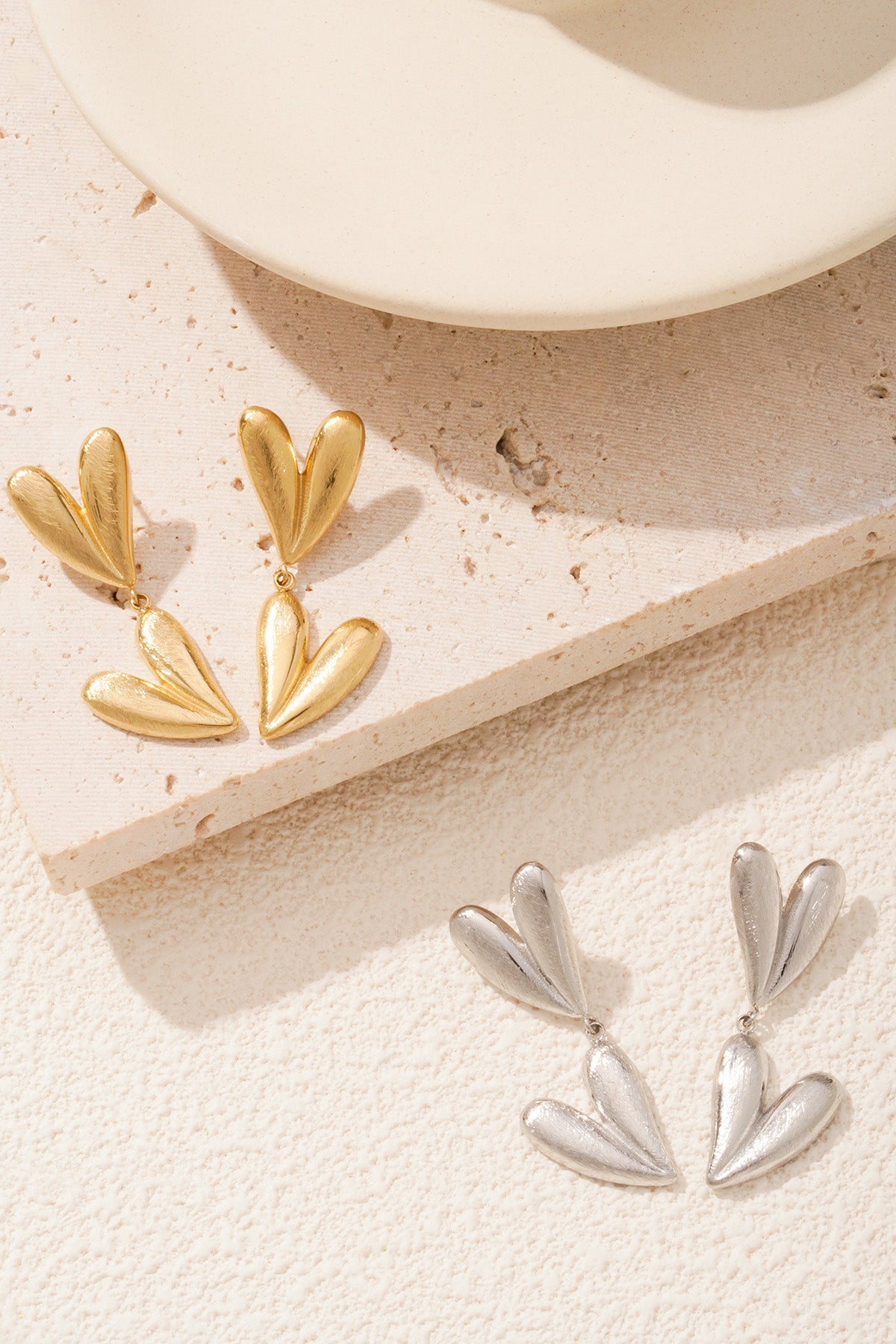 double heart earrings