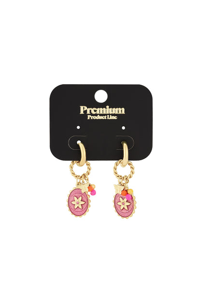 pink stardust earrings