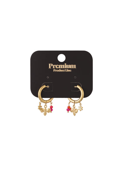 bee charm earrings