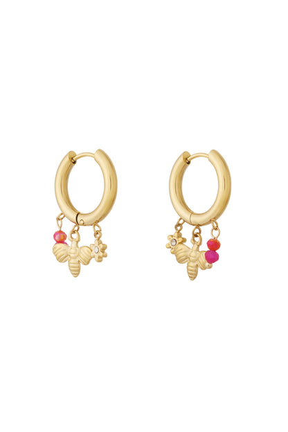 bee charm earrings