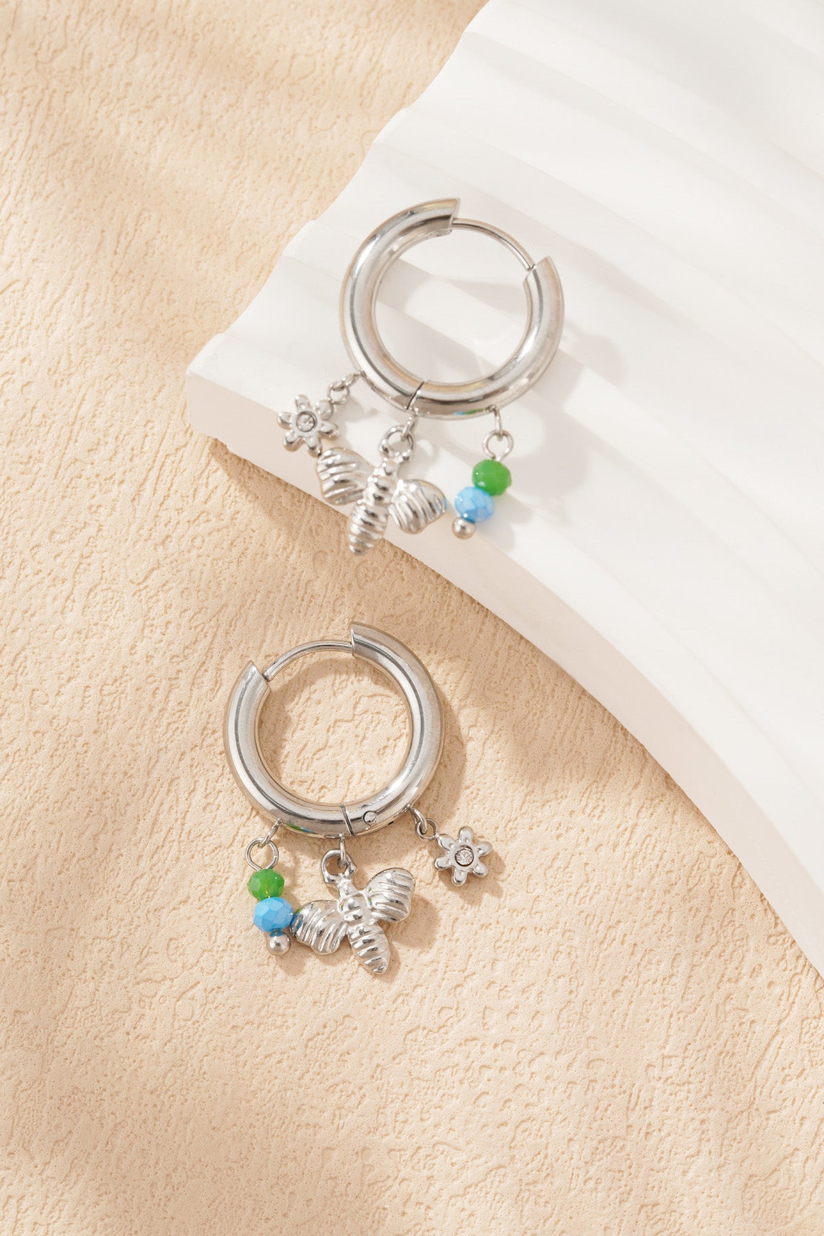 bee charm earrings