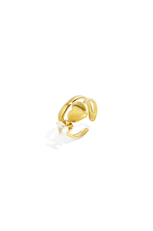 Stainless Steel Gemstone Rings Heart Casual Daily Simple Series Women's jewelry