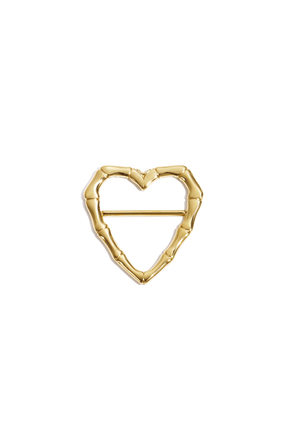 Scarf clip with bamboo heart