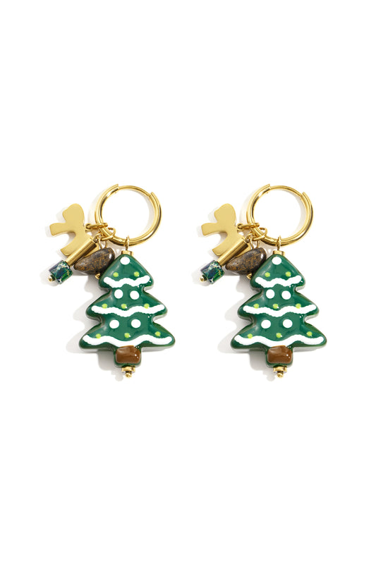 Stainless Steel Drop Earrings plant Casual Christmas Simple Series Women's jewelry