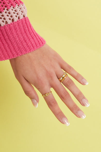 Stainless Steel Minimalist Rings Flower Simple Daily Simple Series Women's jewelry