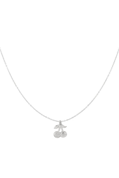 Glitter cherry necklace