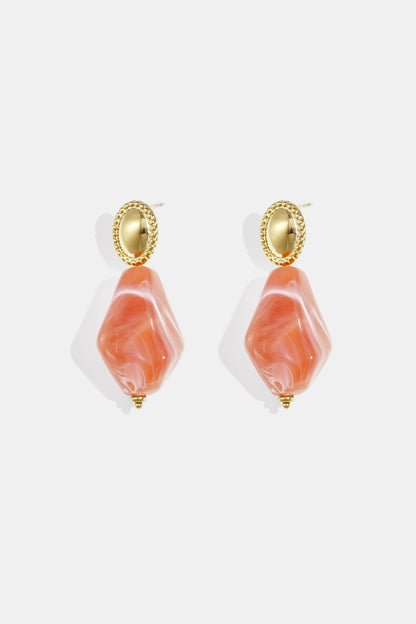 Earrings with natural stone look