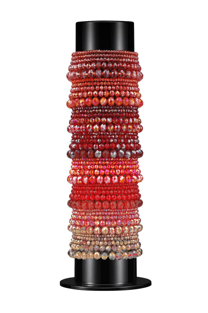 Bracelet display with glass bead bracelets