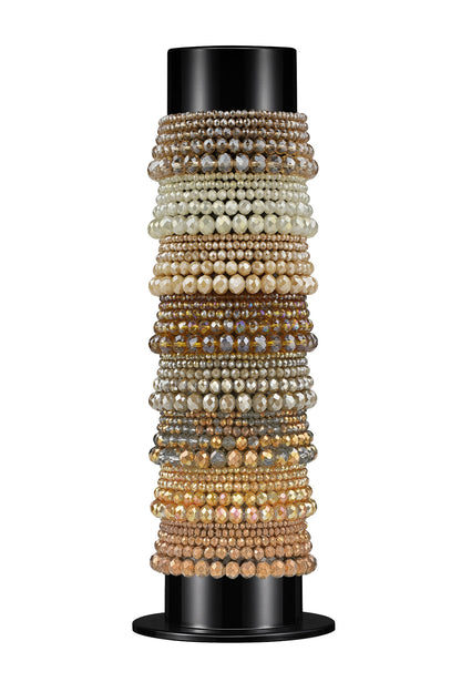 Bracelet display with glass bead bracelets
