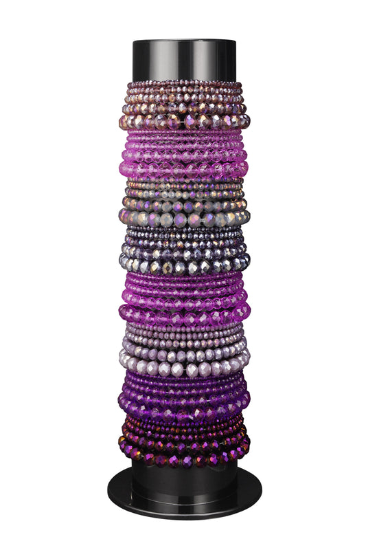 Bracelet display with glass bead bracelets
