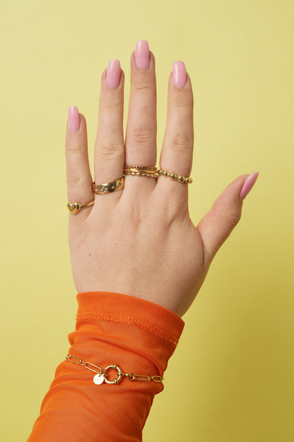 Stainless Steel Minimalist Rings Polka Dots Simple Daily Simple Series Women's jewelry