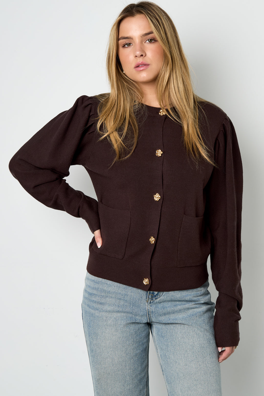 Knitted Viscose Women's Cardigan Fall/Winter Casual Solid Color