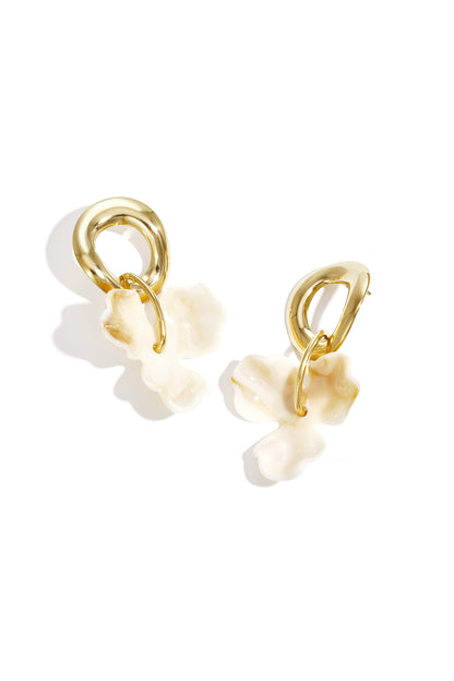 Stainless Steel Drop Earrings Flower Casual Daily Simple Series Women's jewelry