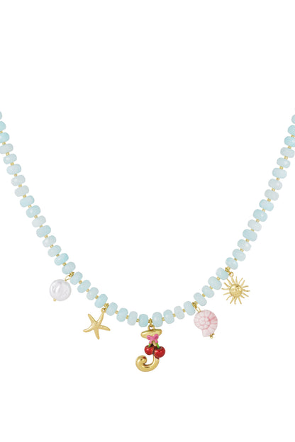 Happy beaded Initials necklace with charms