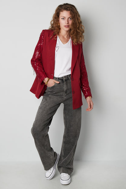 Polyester Women's Suit Jacket Fringe Sleeve Design