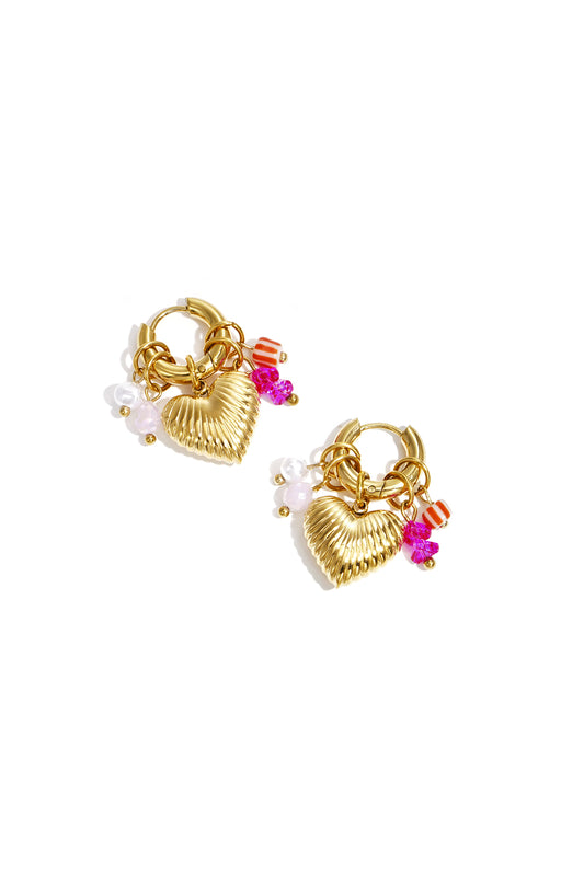 Stainless Steel Dangle Earrings Heart Sweet Valentine's Day Romantic Series Women's jewelry