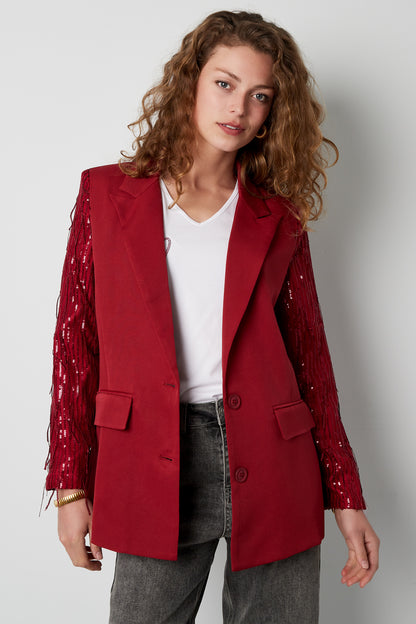 Polyester Women's Suit Jacket Fringe Sleeve Design