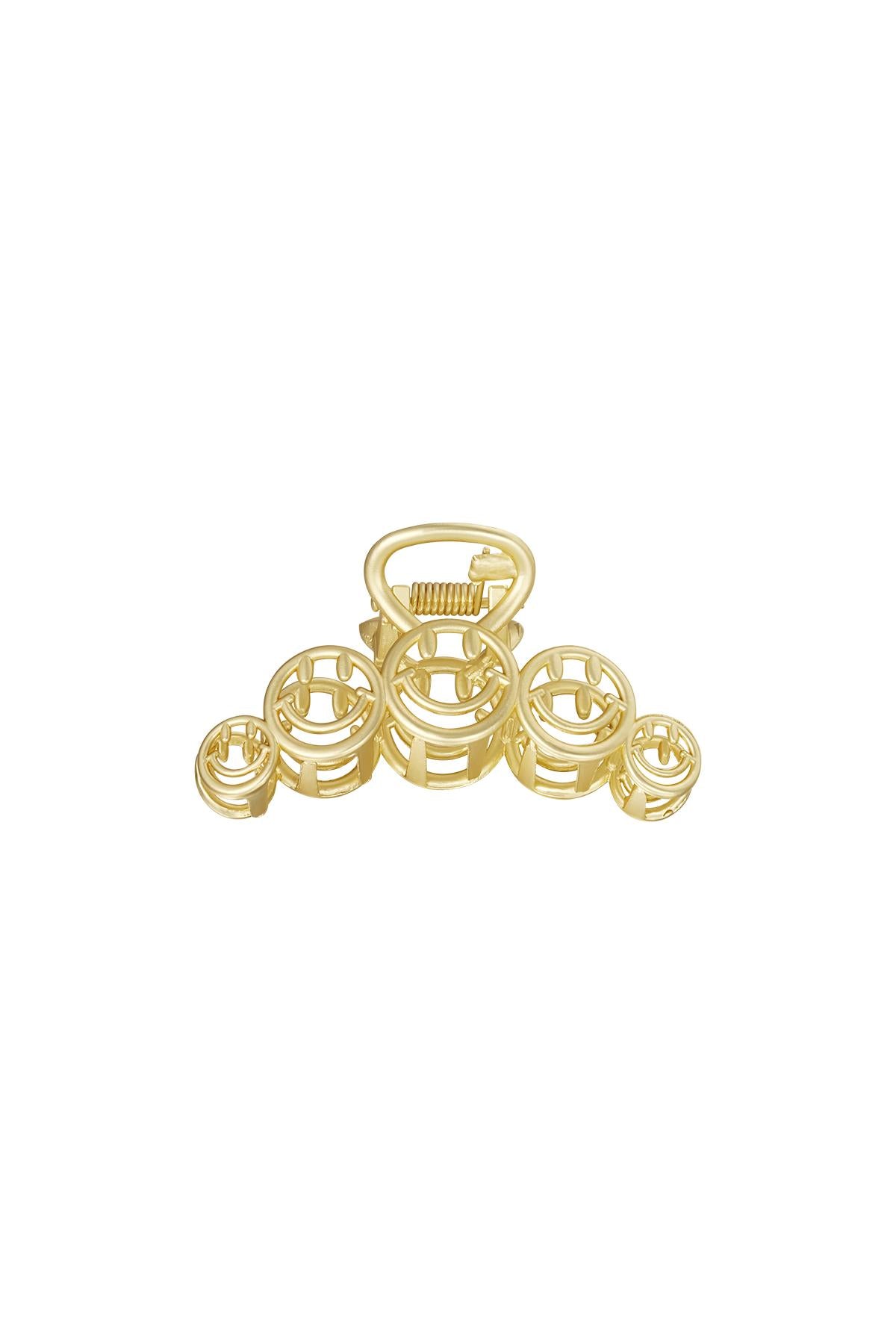 big metal hairclip smiley vintage 
