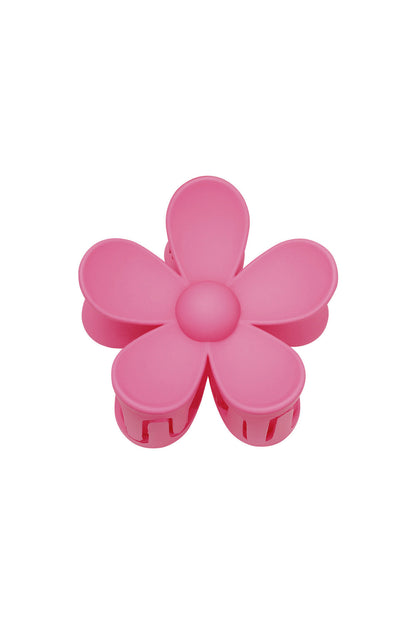 Solid color matte daisy flower hair clip fuchsia Resin