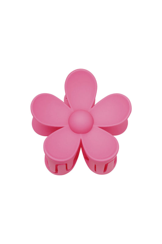 Solid color matte daisy flower hair clip fuchsia Resin