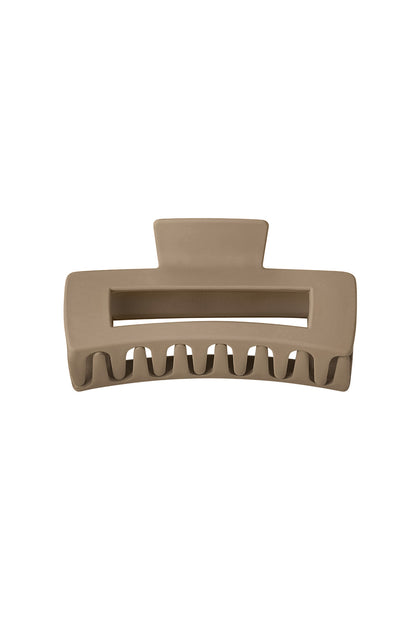 Hair clip rectangle - cream Plastic