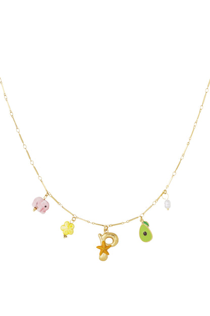 Happy Initials necklace with charms