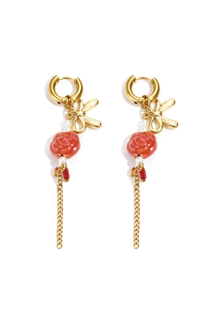 Stainless Steel Drop Earrings Flower Casual Daily Simple Series Women's jewelry