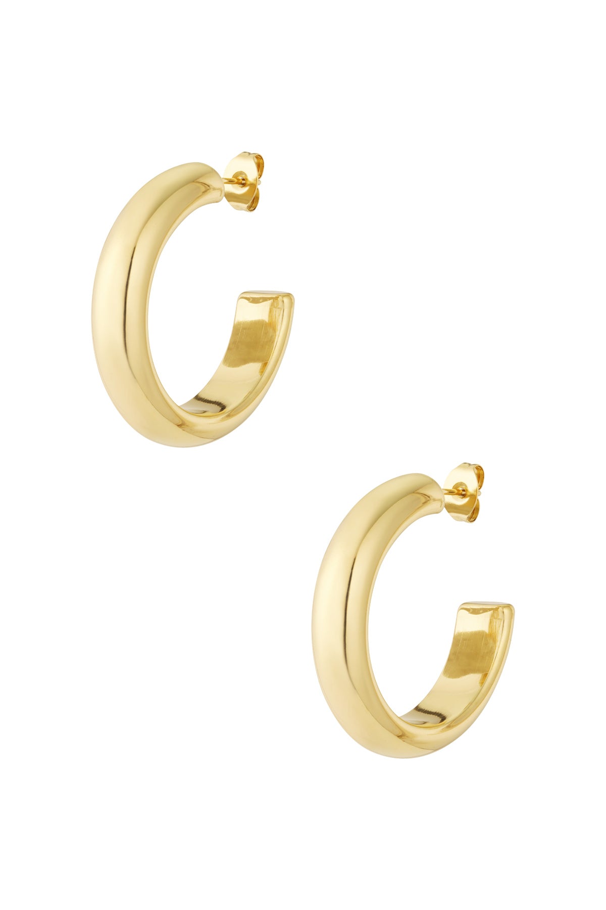 Thick hoop earrings