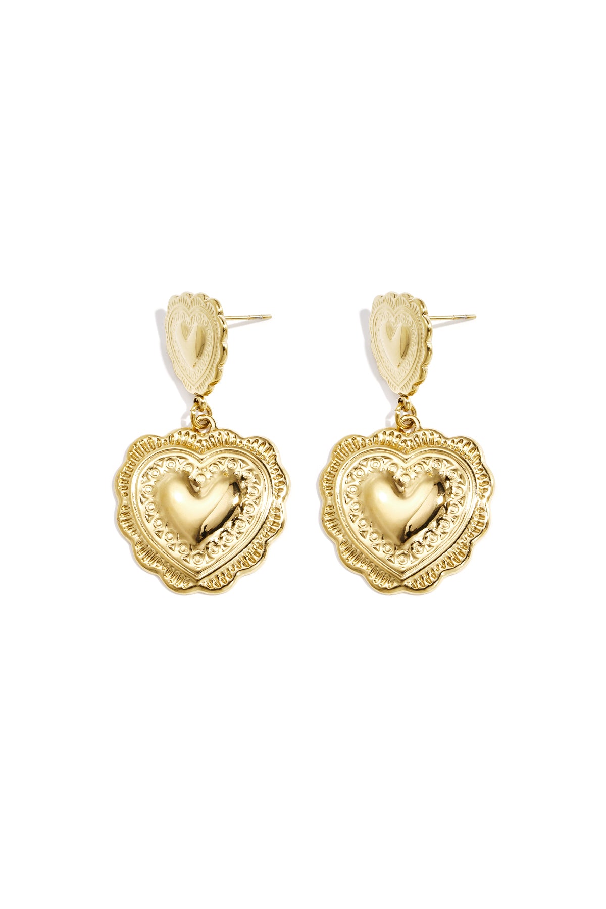 Stainless Steel Drop Earrings Heart Simple Daily Simple Series Women's jewelry