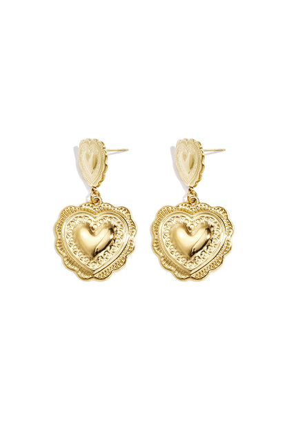 Stainless Steel Drop Earrings Heart Simple Daily Simple Series Women's jewelry