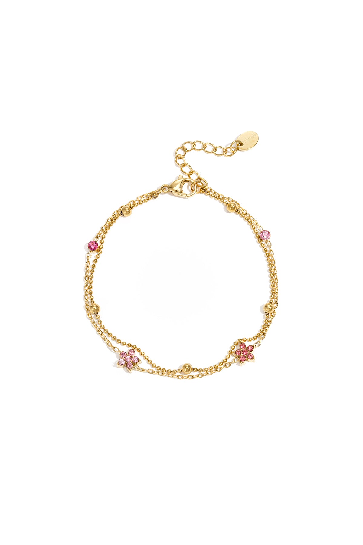 Stainless Steel Charm Bracelets Flower Casual Daily Simple Series Women's jewelry