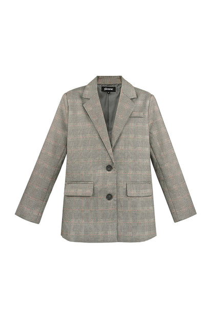 Polyester Fiber Women's Suit Set Conservative Checkered Fall/Winter
