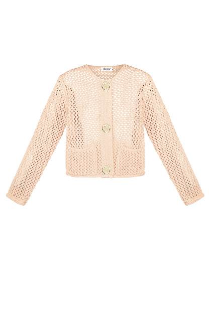 Knitted Polyester Women's Cardigan Open Front Crochet Pattern