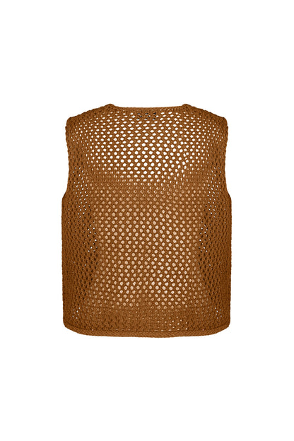 Knitted Polyester Women's Knit Spencer Openwork Design