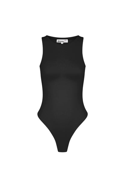 Polyester Women's Sleeveless Bodysuit High Neck Form-Fitting