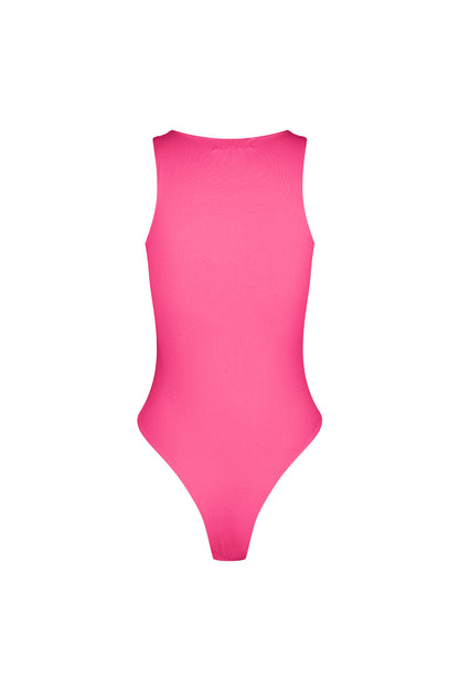 Polyester Women's Sleeveless Bodysuit High Neck Form-Fitting
