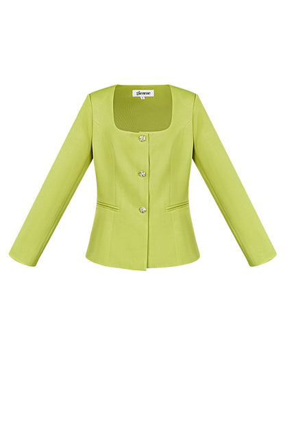 Polyester Women's Suit Jacket Square Neckline Tailored Fit
