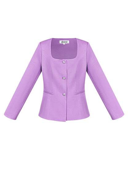 Polyester Women's Suit Jacket Square Neckline Tailored Fit