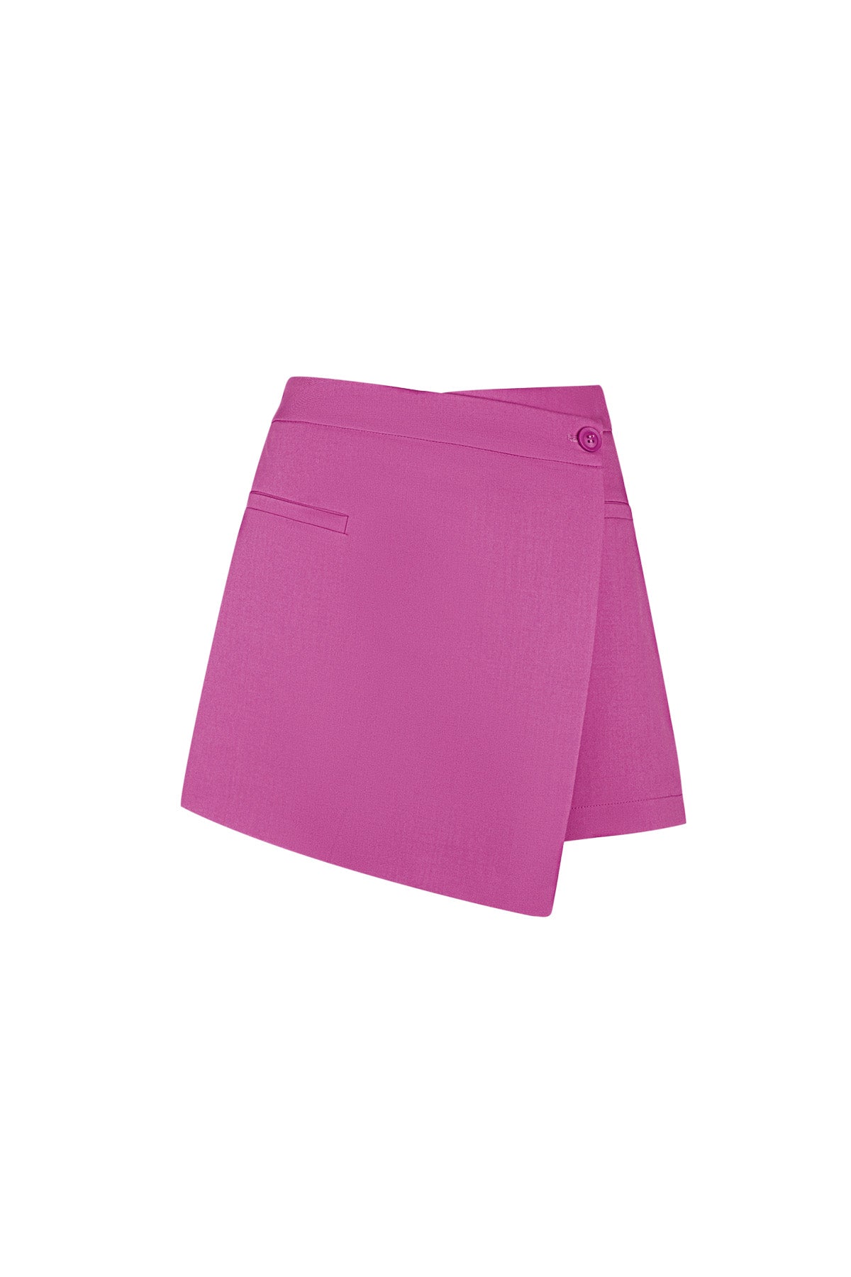Polyester Women's Mini Skirt Asymmetric Wrap Design