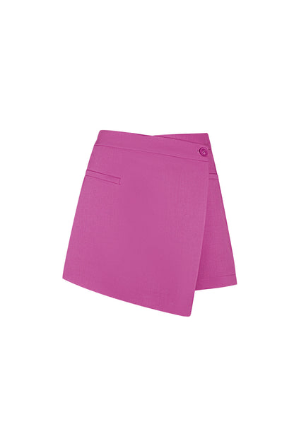 Polyester Women's Mini Skirt Asymmetric Wrap Design