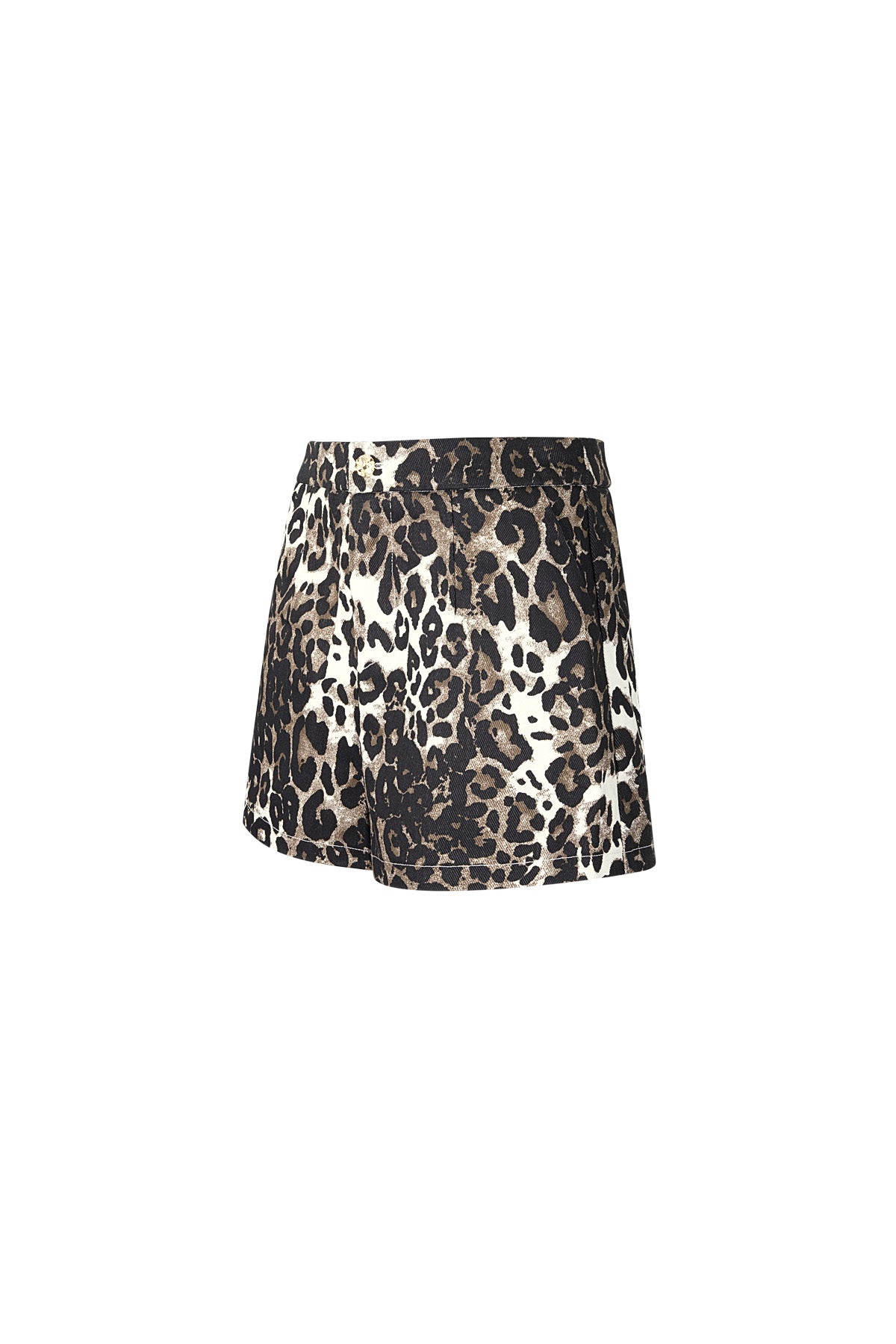 Cotton Women's Shorts Leopard Print High Waist