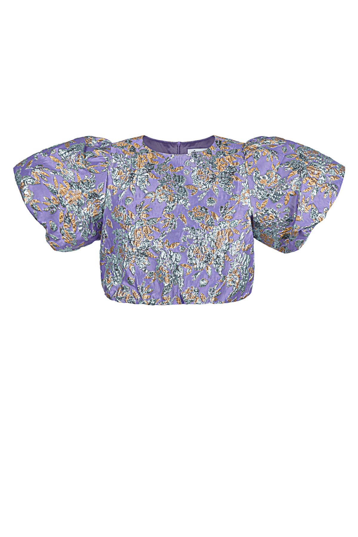 Polyester Women's Short Sleeve Top Puff Sleeve Floral Print