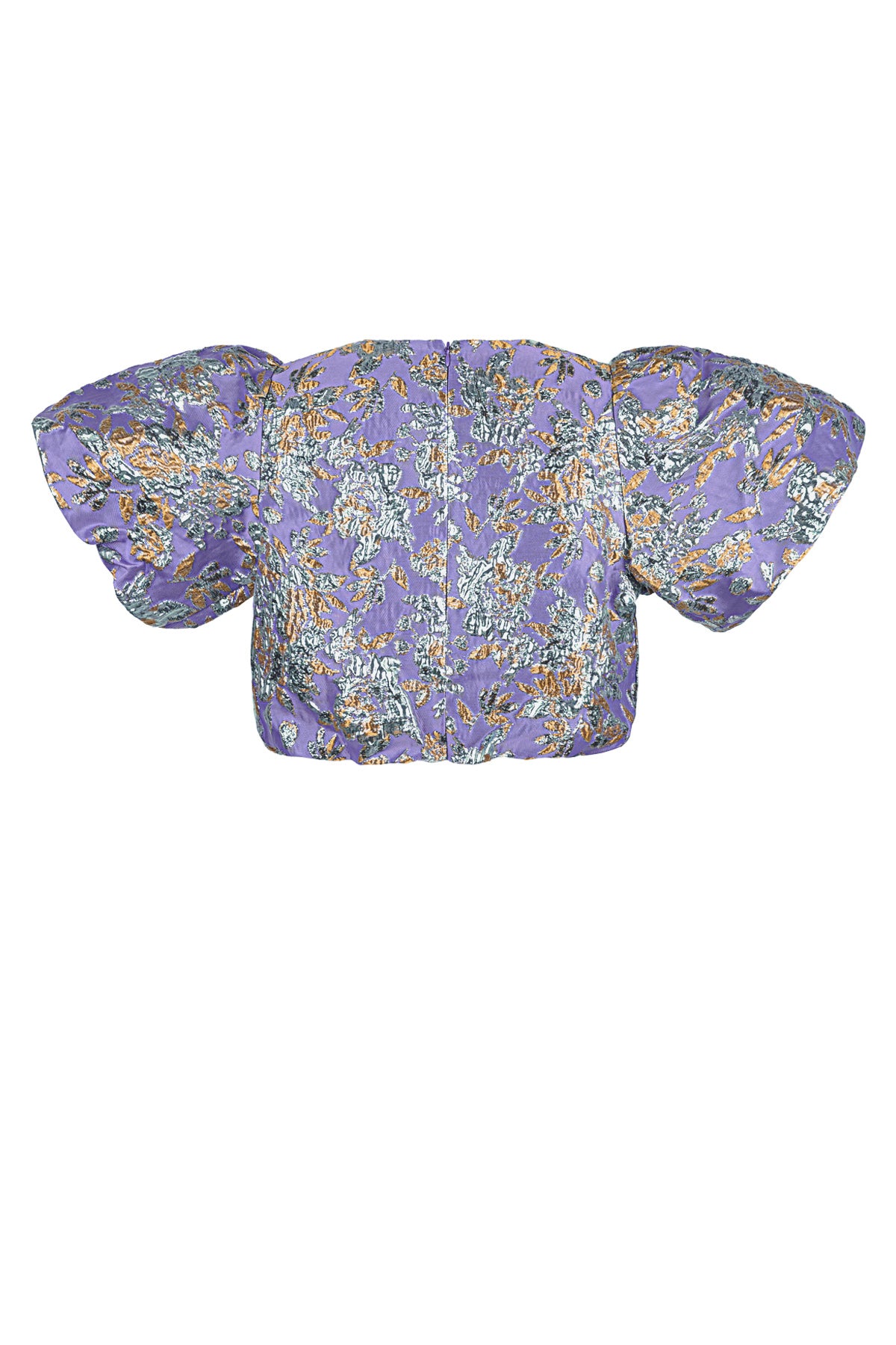 Polyester Women's Short Sleeve Top Puff Sleeve Floral Print