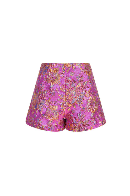Polyester Women's High-Waisted Shorts Floral Print