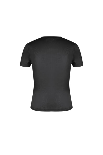 Polyester Women's Short Sleeve Top Fitted Bodycon