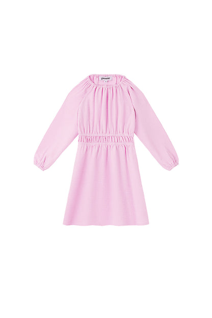 Polyester Women's Mini Dress Pleated Elastic Waist
