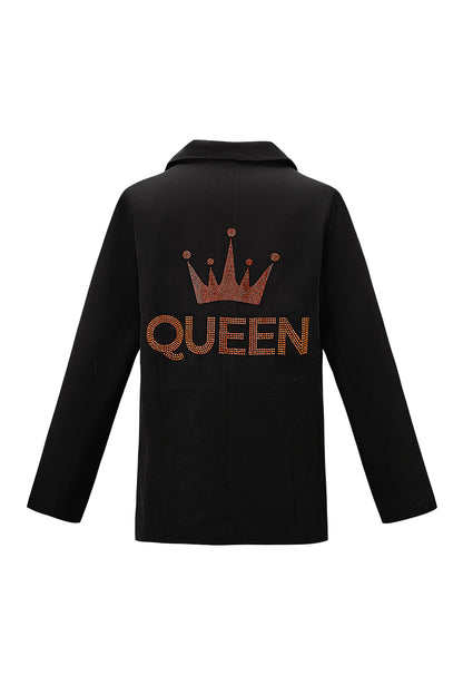 Polyester Women's Suit Blazer Crown Embroidery