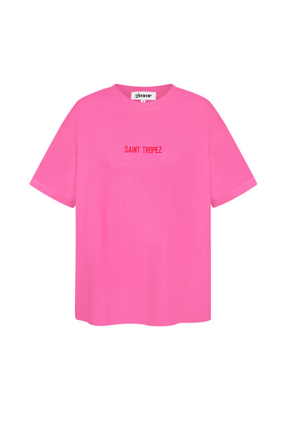 Cotton Women's T-shirt Oversized Saint Tropez Print